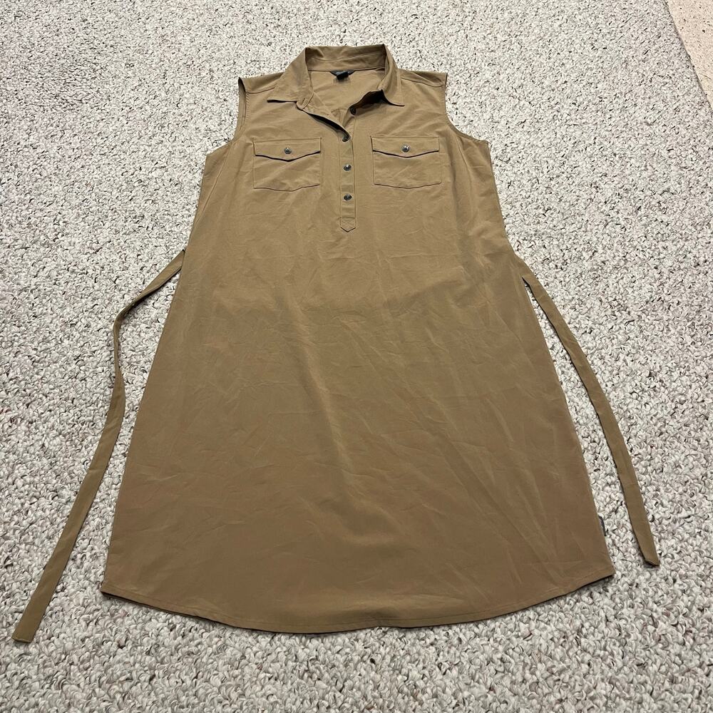 Eddie Bauer Shirt Dress S Tan Utility Casual Outdoor Casual Travel Lightweight